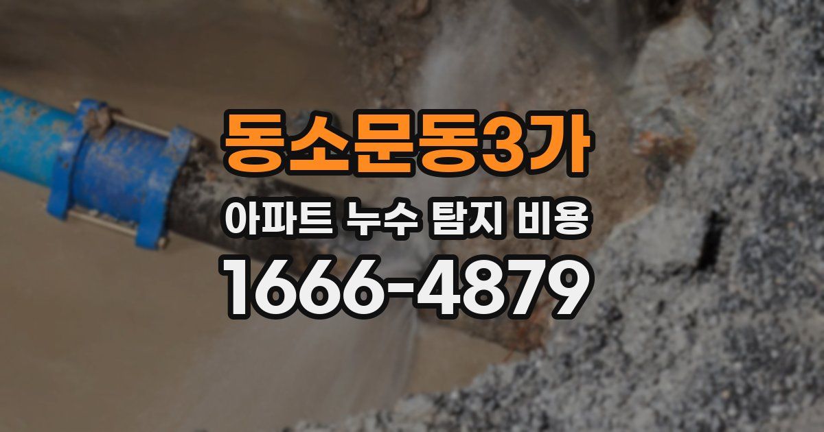 동소문동3가 아파트 누수 탐지 비용