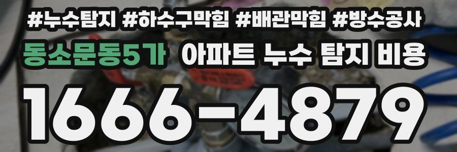 동소문동5가 아파트 누수 탐지 비용
