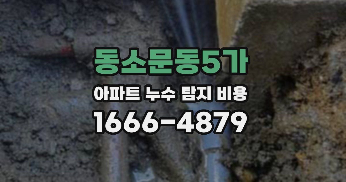 동소문동5가 아파트 누수 탐지 비용