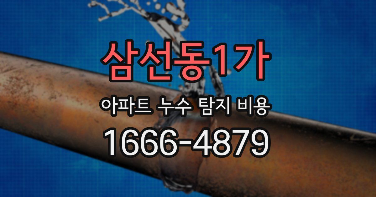 삼선동1가 아파트 누수 탐지 비용
