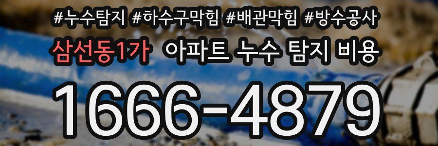 삼선동1가 아파트 누수 탐지 비용