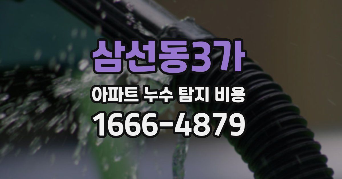 삼선동3가 아파트 누수 탐지 비용