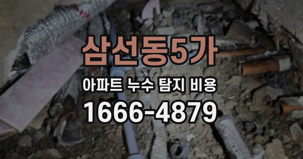 삼선동5가 아파트 누수 탐지 비용