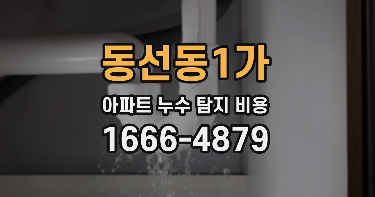 동선동1가 아파트 누수 탐지 비용