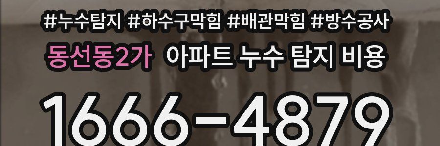 동선동2가 아파트 누수 탐지 비용