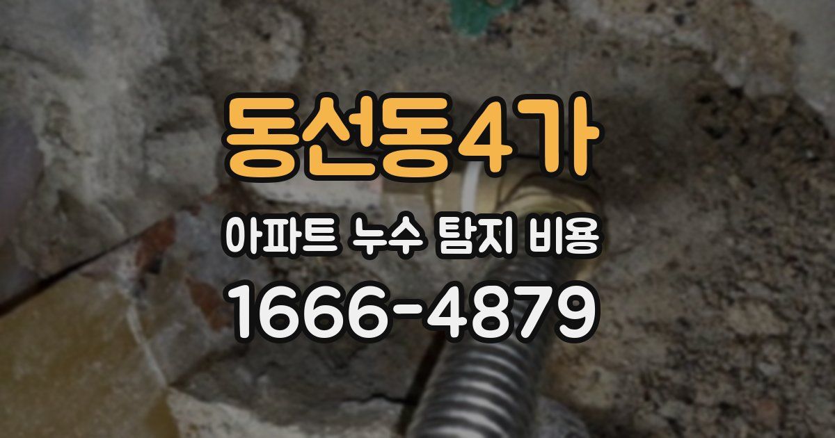 동선동4가 아파트 누수 탐지 비용
