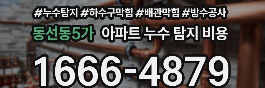 동선동5가 아파트 누수 탐지 비용