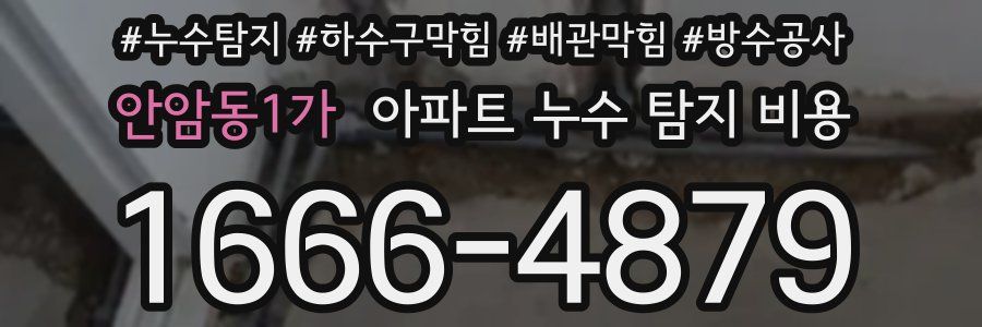 안암동1가 아파트 누수 탐지 비용