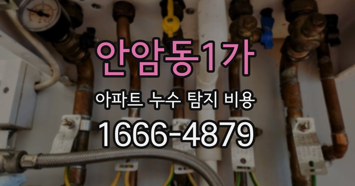 안암동1가 아파트 누수 탐지 비용