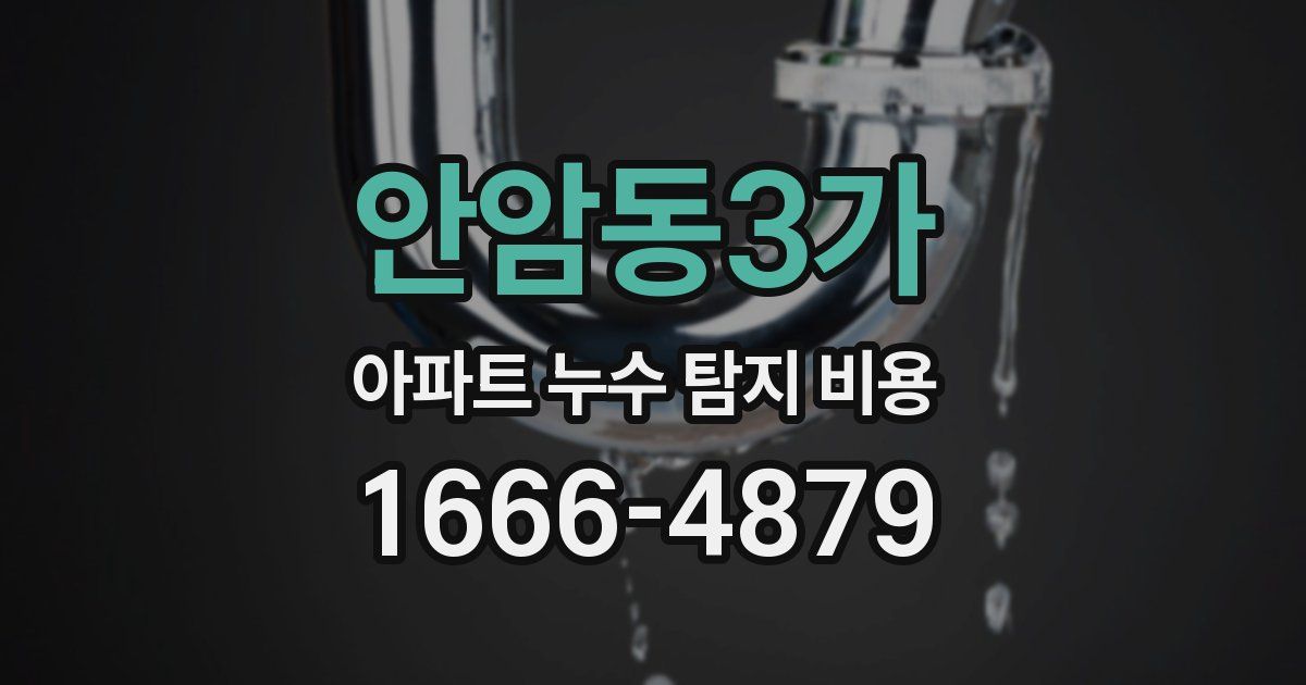 안암동3가 아파트 누수 탐지 비용