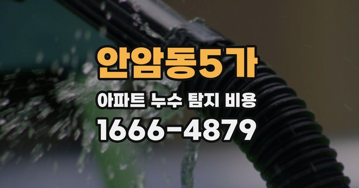 안암동5가 아파트 누수 탐지 비용