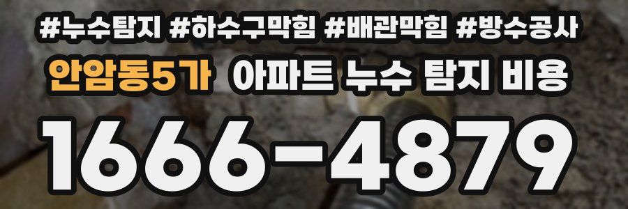 안암동5가 아파트 누수 탐지 비용