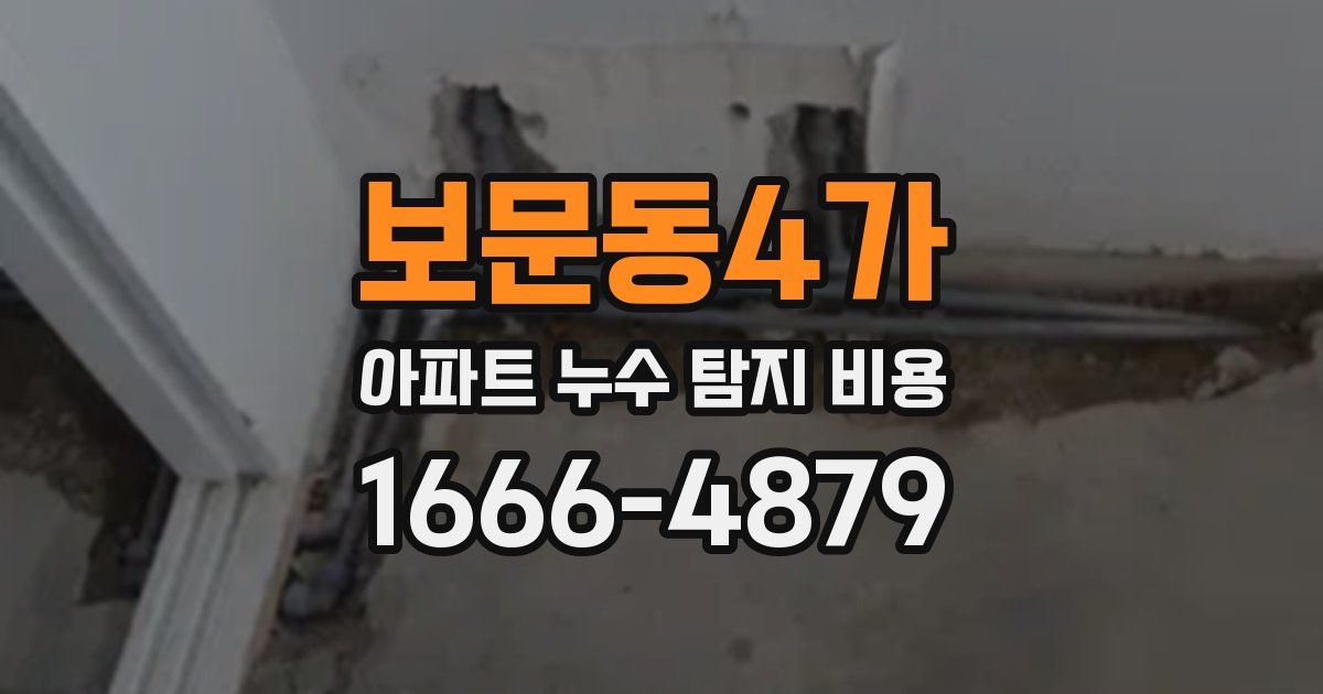 보문동4가 아파트 누수 탐지 비용