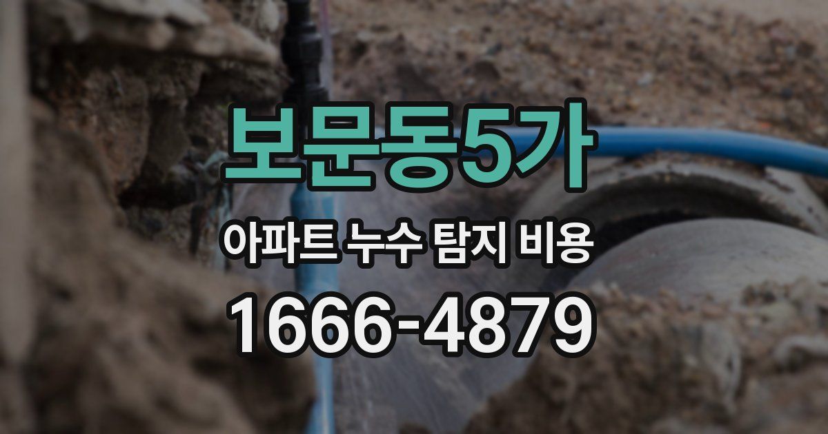 보문동5가 아파트 누수 탐지 비용