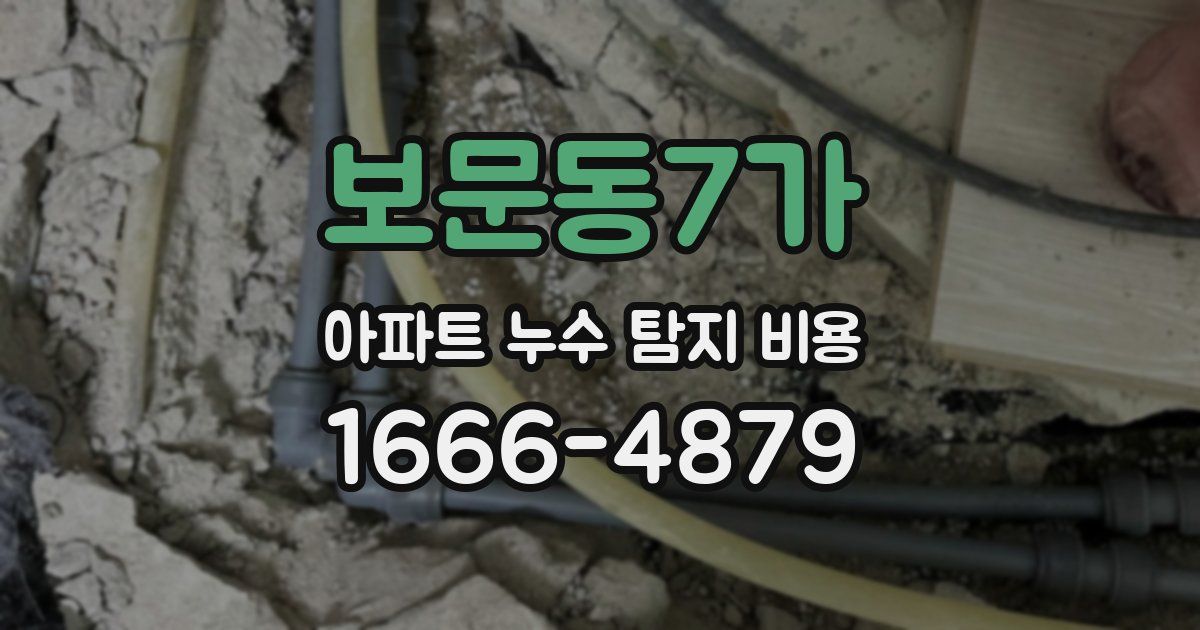 보문동7가 아파트 누수 탐지 비용