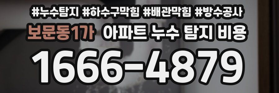 보문동1가 아파트 누수 탐지 비용