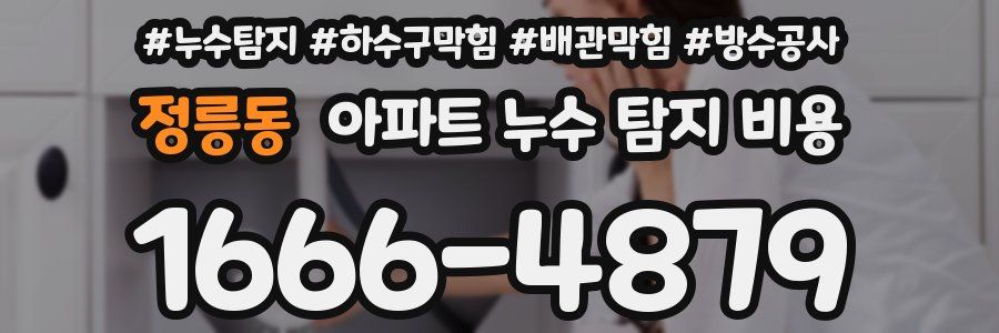 정릉동 아파트 누수 탐지 비용