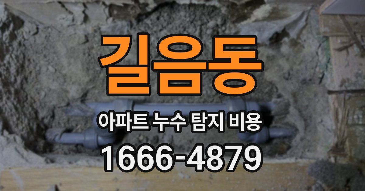 길음동 아파트 누수 탐지 비용