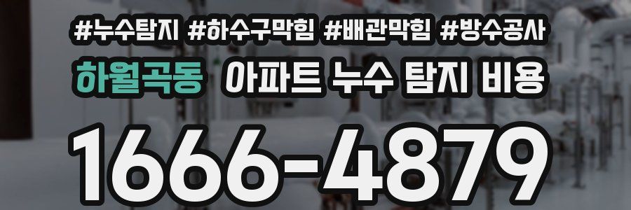 하월곡동 아파트 누수 탐지 비용