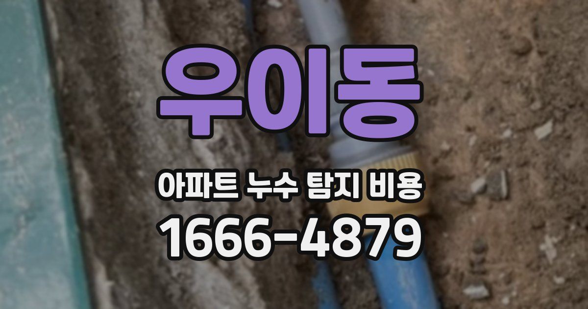 우이동 아파트 누수 탐지 비용