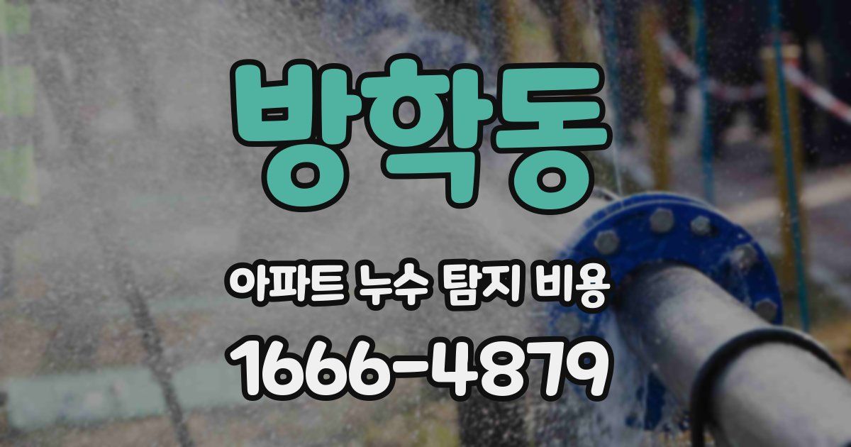 방학동 아파트 누수 탐지 비용
