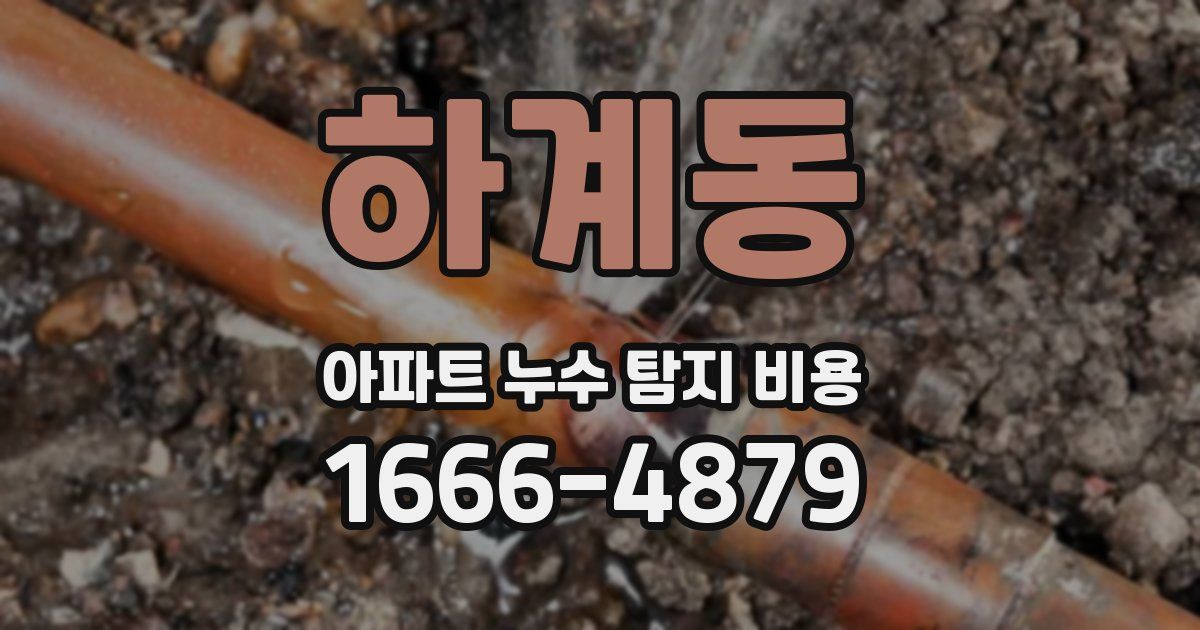 하계동 아파트 누수 탐지 비용