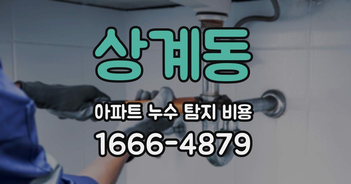 상계동 아파트 누수 탐지 비용