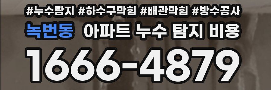 녹번동 아파트 누수 탐지 비용
