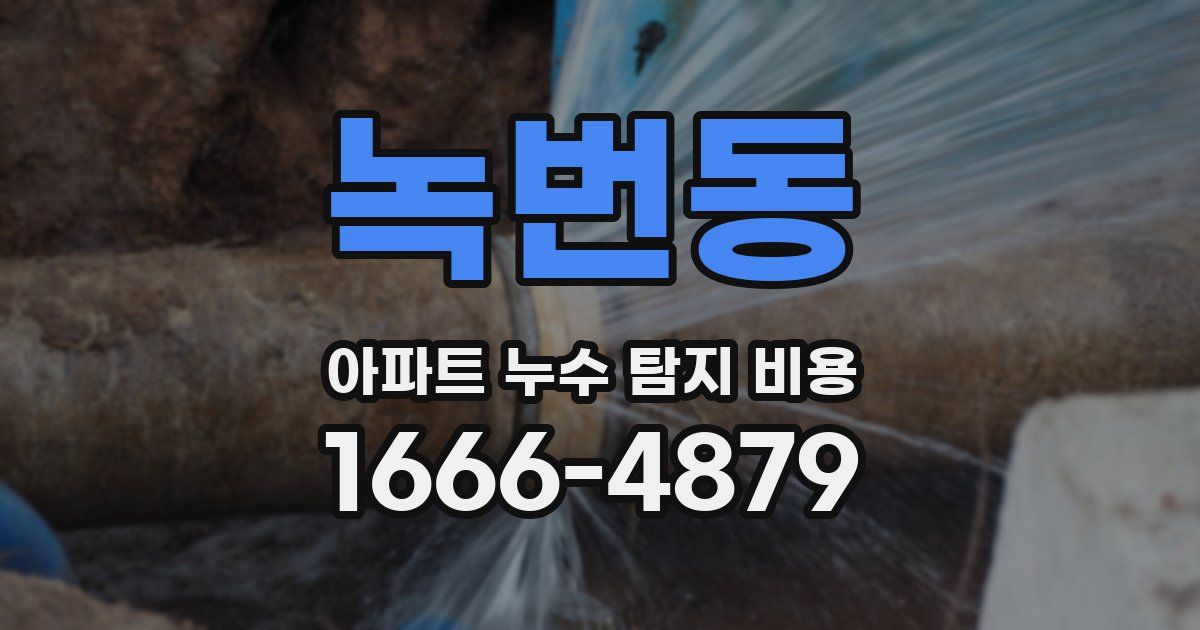 녹번동 아파트 누수 탐지 비용