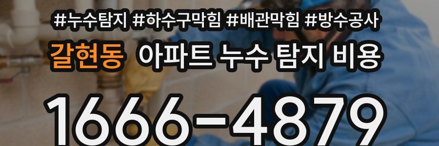 갈현동 아파트 누수 탐지 비용