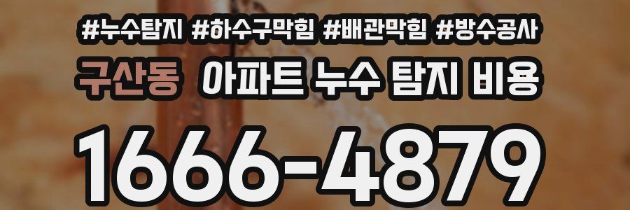 구산동 아파트 누수 탐지 비용