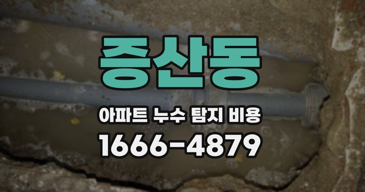 증산동 아파트 누수 탐지 비용