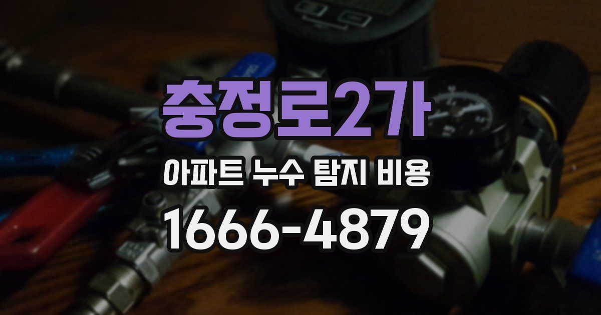 충정로2가 아파트 누수 탐지 비용