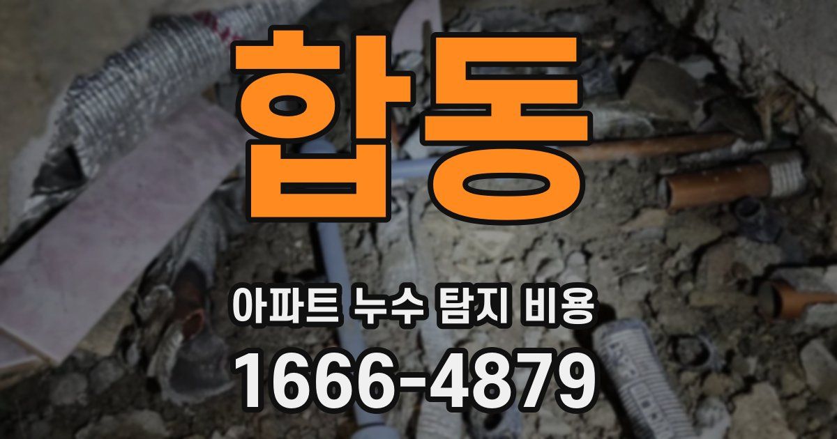 합동 아파트 누수 탐지 비용