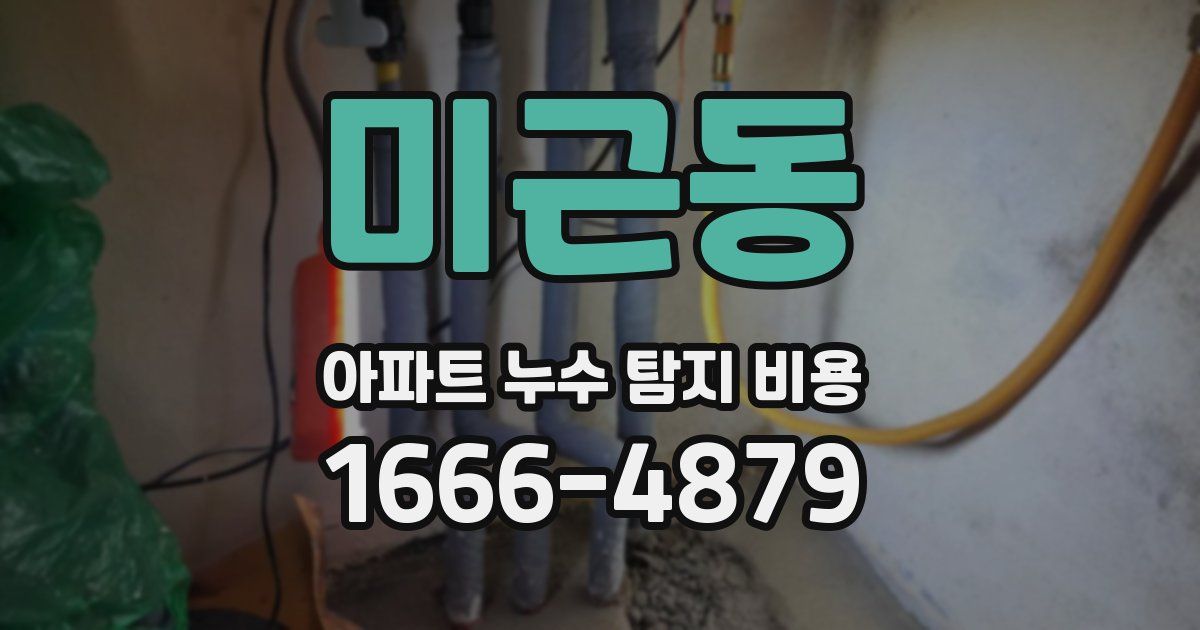 미근동 아파트 누수 탐지 비용