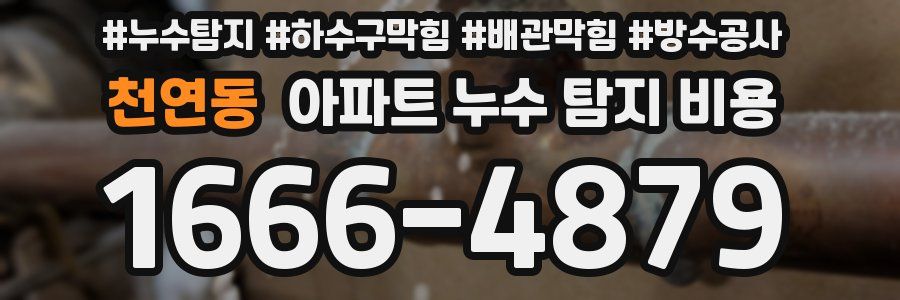 천연동 아파트 누수 탐지 비용