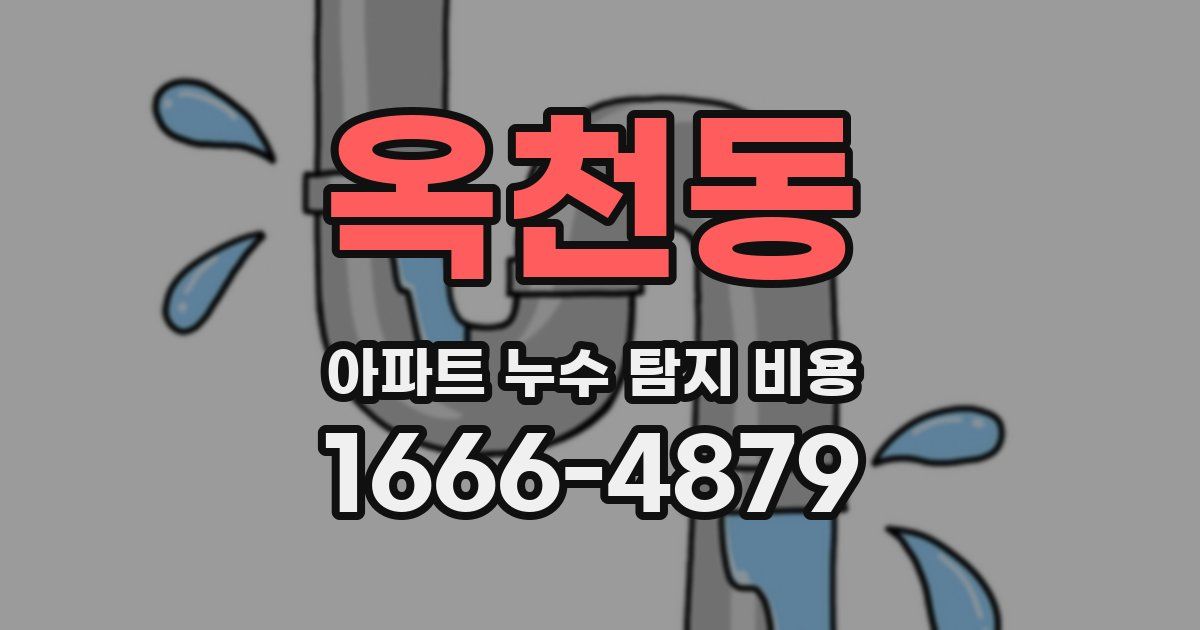 옥천동 아파트 누수 탐지 비용