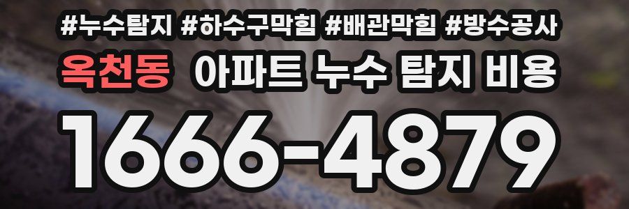 옥천동 아파트 누수 탐지 비용