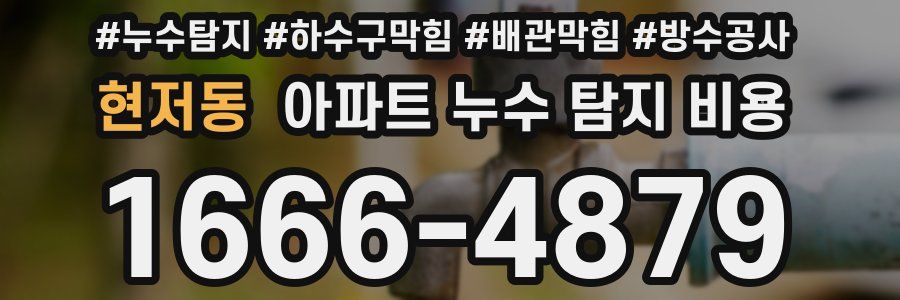 현저동 아파트 누수 탐지 비용