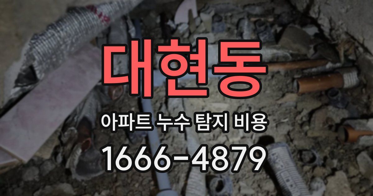 대현동 아파트 누수 탐지 비용