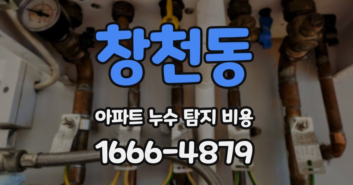 창천동 아파트 누수 탐지 비용