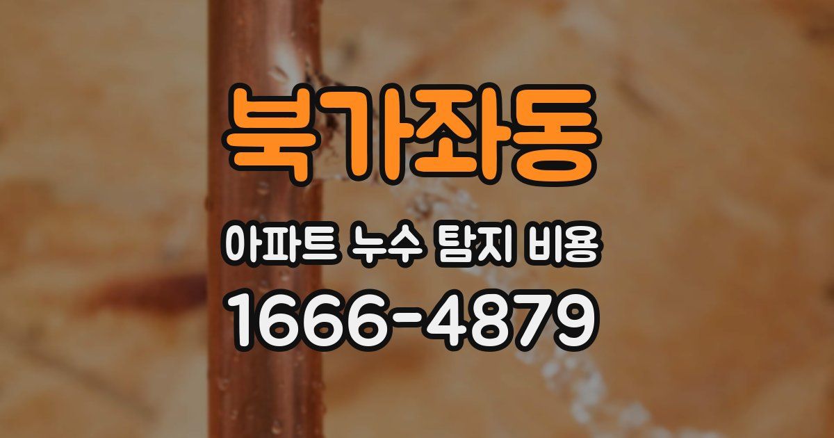 북가좌동 아파트 누수 탐지 비용