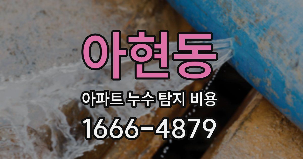 아현동 아파트 누수 탐지 비용
