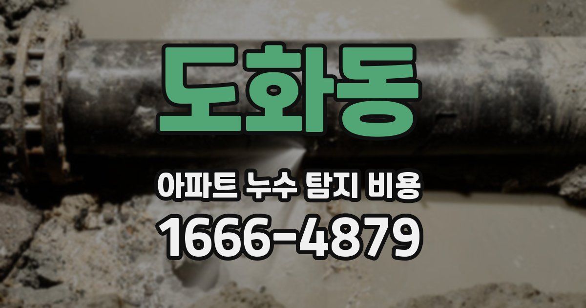 도화동 아파트 누수 탐지 비용