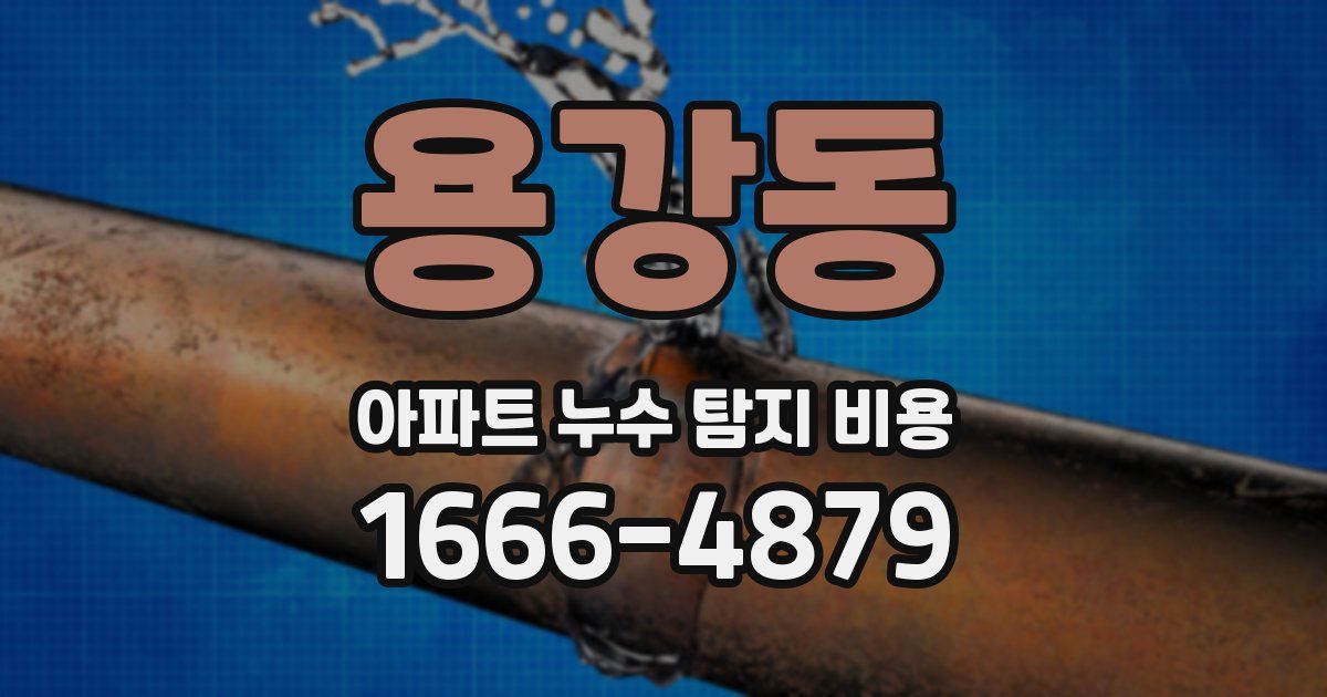 용강동 아파트 누수 탐지 비용