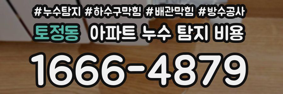 토정동 아파트 누수 탐지 비용