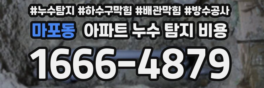 마포동 아파트 누수 탐지 비용