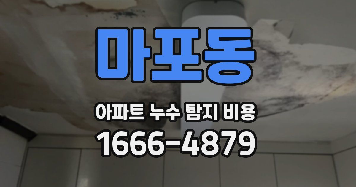 마포동 아파트 누수 탐지 비용
