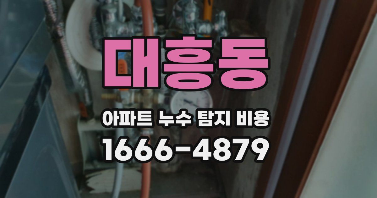 대흥동 아파트 누수 탐지 비용