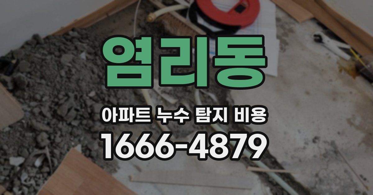 염리동 아파트 누수 탐지 비용